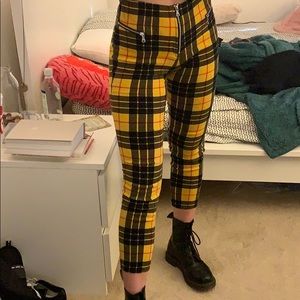 Tiger mist yellow plaid pants